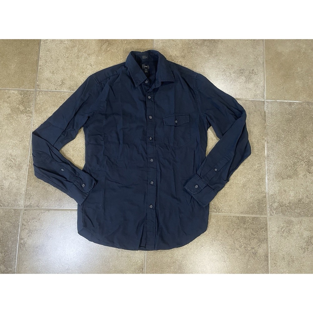 J.Crew Oxford Men's Sz M Navy Blue Slim Fit Long Sleeve Button Up Shirt Cotton